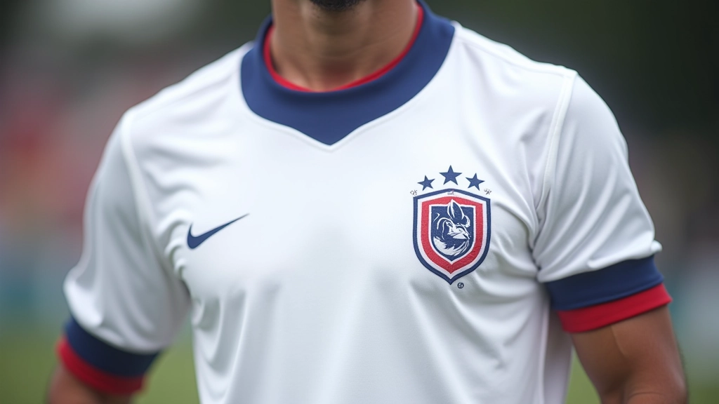Le maillot blanc de 1998 des Bleus français, vue détaillée du design et de la qualité du textile