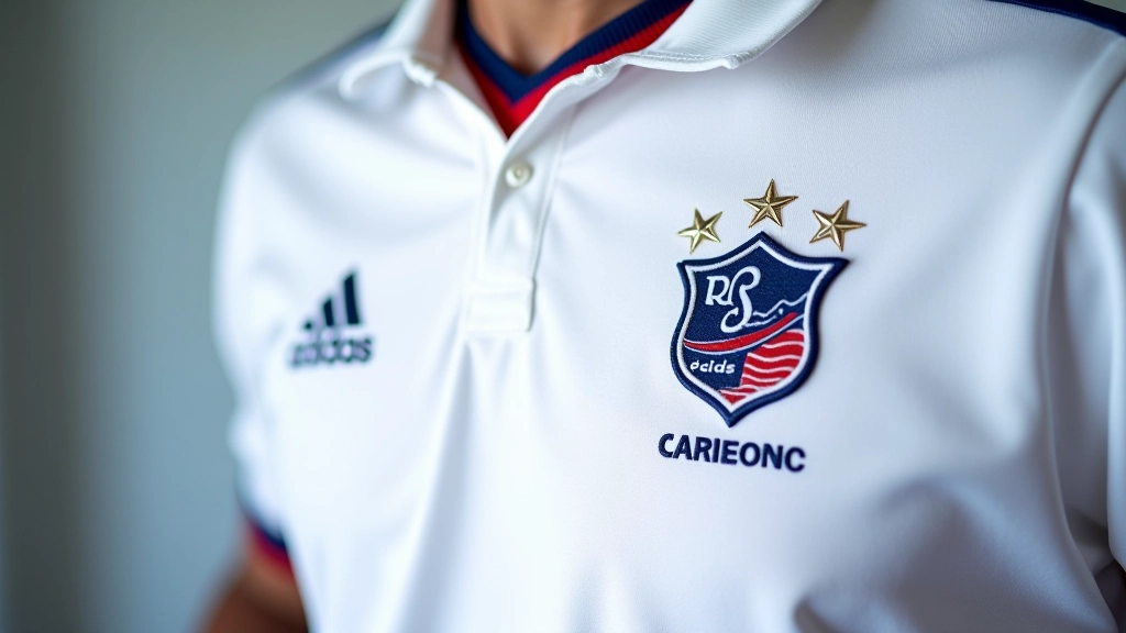 Maillot blanc de 1998 français, vue rapprochée des détails de couture et du logo Adidas