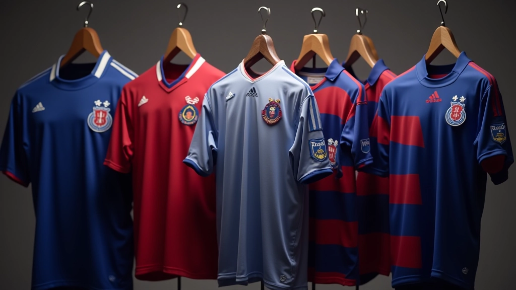 Maillots français de la période 2000-2006, exposition de plusieurs années de designs Adidas